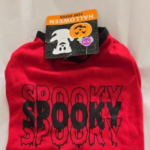 Spooky Graphic Red Tee with Black Print